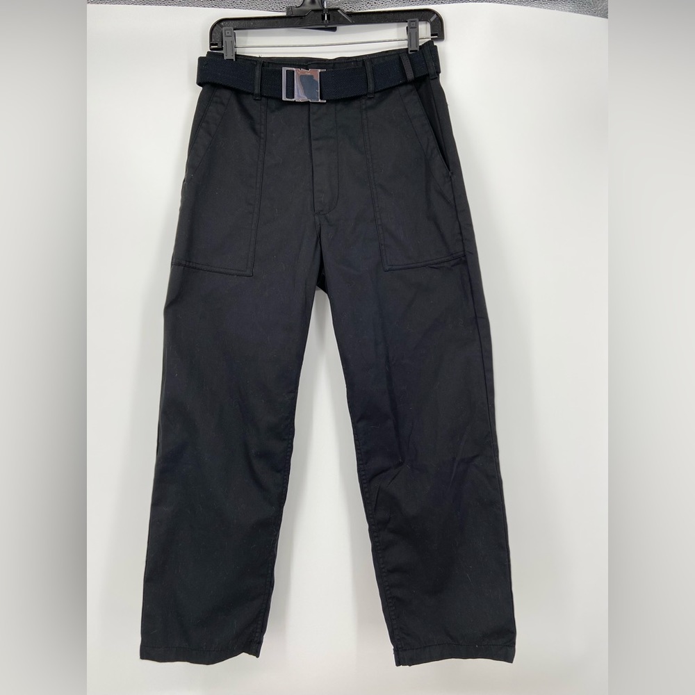 Brandy Melville Shanghai‎ Black pants sz S plus canvas Belt w/Silver Buckle